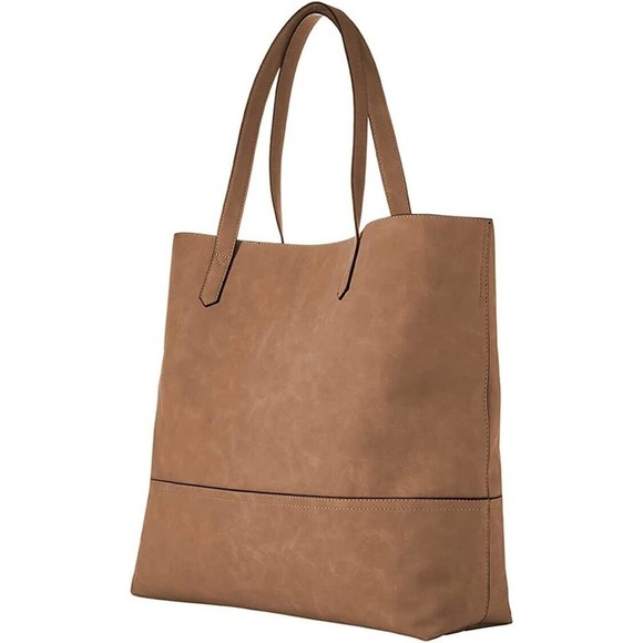 K Carroll Women's Camel Faux Suede 15" X 15" X 5" Open Taylor Tote RFID Card - Picture 1 of 4